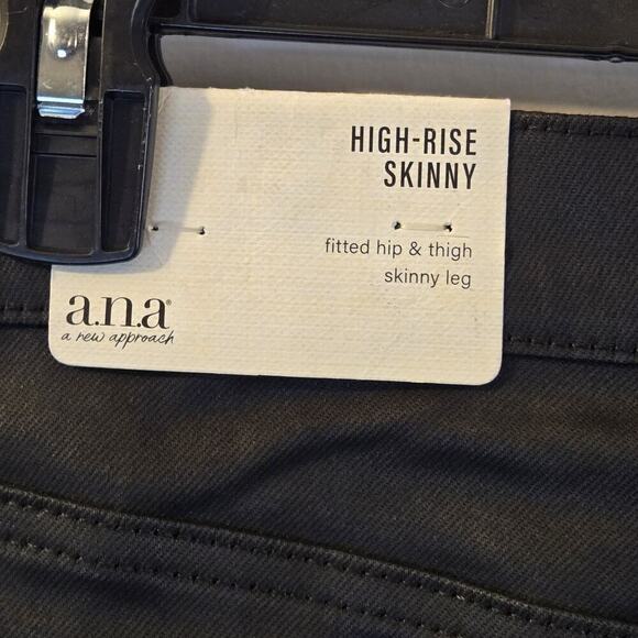 ANA Leather Look Coated Denim High Rise Skinny Leg Pants Jeans 16P Plus Petite - Picture 7 of 8